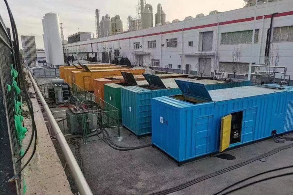 松北发电机租赁施工现场